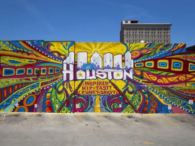 Houston is Inspired graffiti wall in Houston
