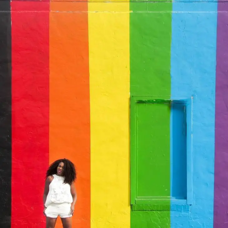 Rainbow colours wall art graffiti