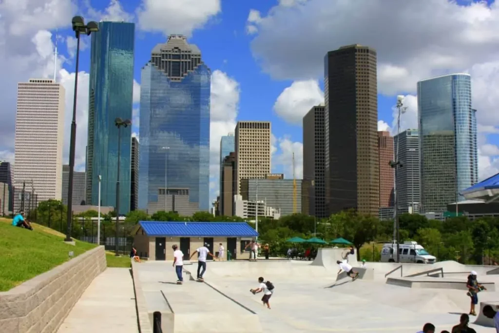 best views in Houston - Jamail Skate Park / Sabine St. Bridge